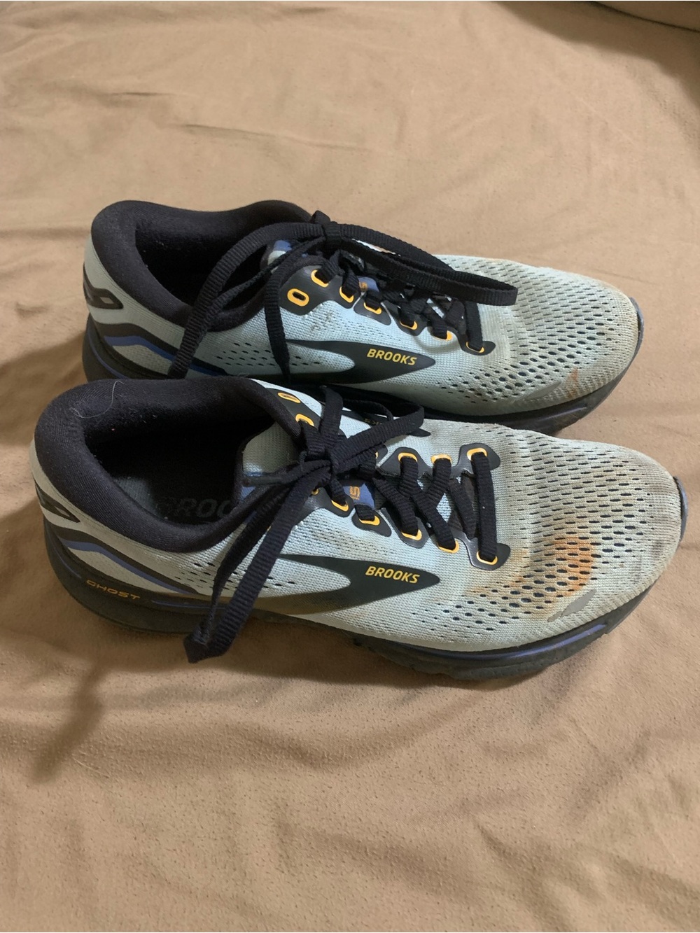 Brooks Women’s Ghost Running Shoes — Light Blue with Black Accents